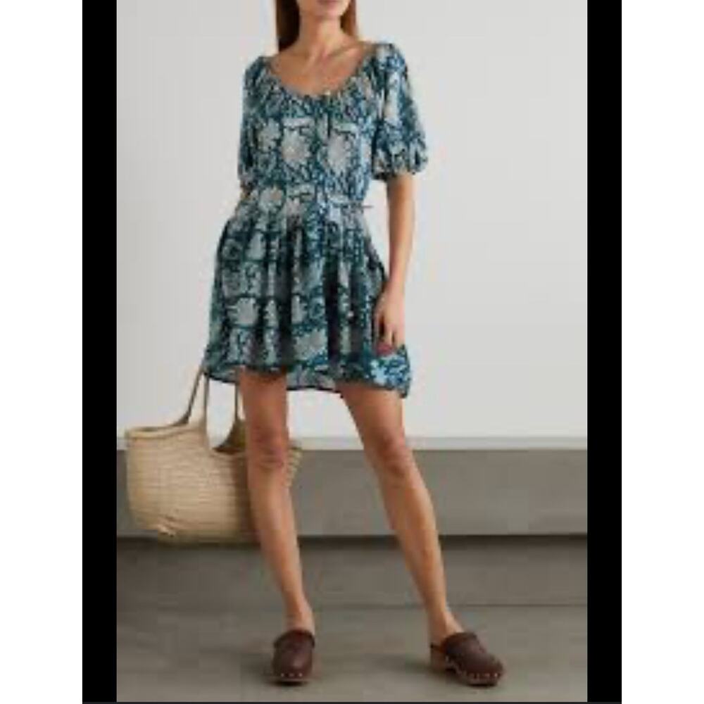 Hannah Blue and White Midi Dress